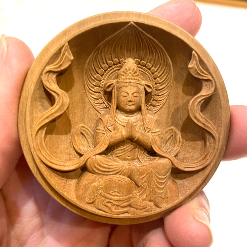 インド白檀で作った普賢菩薩の香合仏 彫刻 myougen 通販 18875383