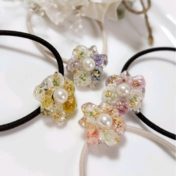 かすみ草 ヘアゴム セット ドライフラワー レジン アクセサリー 入学式