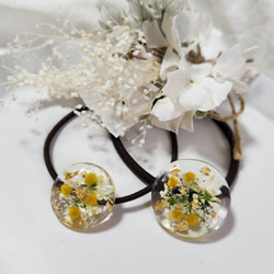 かすみ草 ヘアゴム セット ドライフラワー レジン アクセサリー 入学式
