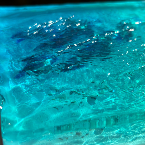 レジン 海アート さざなみ 波紋 砂紋 10×10cm ライト付 オーシャン