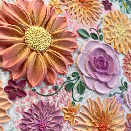 テクスチャーアート 絵画 アートパネル フラワーアート インテリア