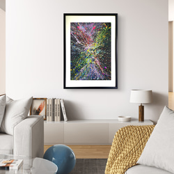 水面花火- 抽象画 43×32㎝【F8相当】キャンバス インテリア おしゃれ