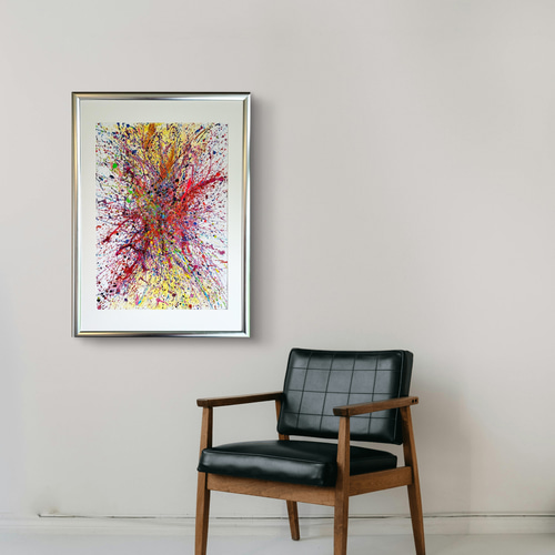 私たちの存在X / 抽象画 77×56㎝ B2 額縁セット 原画1点のみ モダン