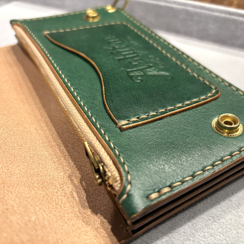 トラッカーウォレット TW03-G グリーン 緑 財布 長財布 長財布 Ashitae