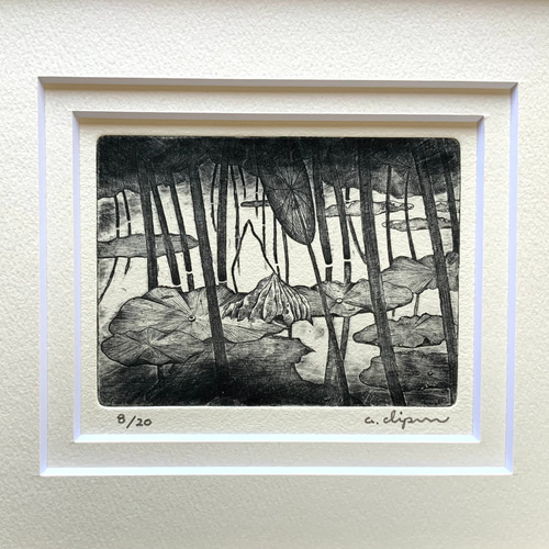水上葉 蓮】 銅版画額装 絵画 atelier clip 通販 7147128｜Creema