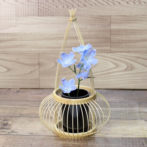 駿河竹千筋細工 花器 千姫 さらし 伝統工芸の竹細工 一輪挿し・花瓶