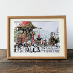 A4サイズ「 京町屋と舞妓さん」 京の水彩画工房 絵画 京の水彩画工房