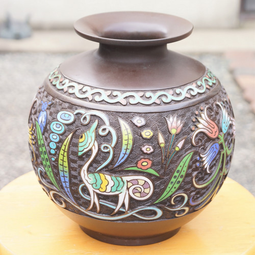 泥七宝青銅花瓶「幻獣」 一輪挿し・花瓶・花器 和銅寛 通販 9910720