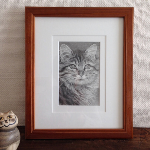 猫の鉛筆画 原画 額付き 絵画 solaris 通販 3106203｜Creema(クリーマ