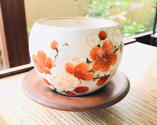 京焼・清水焼 陶あん】玉湯呑み 紅白梅 湯呑み 京焼・清水焼窯元 陶
