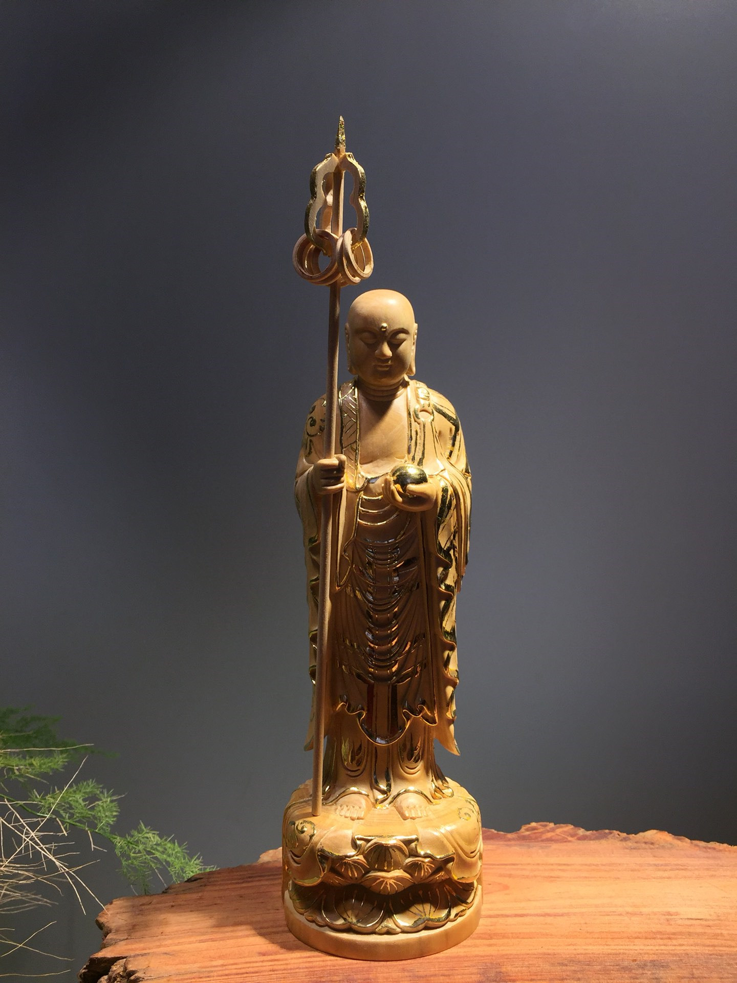 仏教美術 お地蔵さん 仏像 木彫 置物 インテリア 工芸品 美術品 A3079