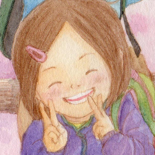 笑顔（水彩イラスト原画・額無し） イラスト 絵描き マミコ 通販