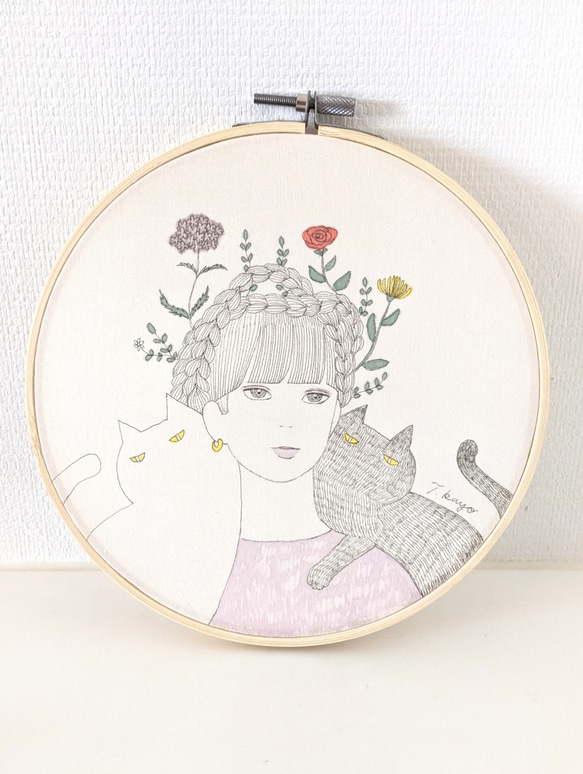 刺繍枠アート 布に直接描いた一点物アート 絵画 TAMAISHI KAYO 通販