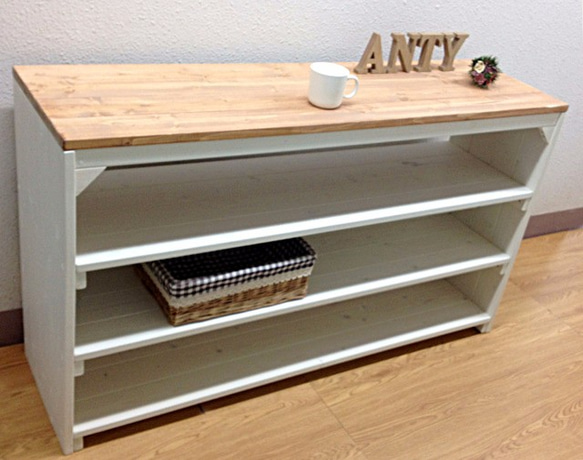 サイズオーダー可】【引取可能】3段収納棚 飾り棚 店舗什器 幅120cm LO