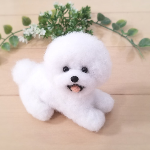 羊毛フェルト ビションフリーゼ ミニチュア 犬 羊毛フェルト ♡ron