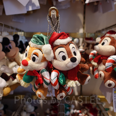 ディズニークリスマスグッズ2022：ぬいぐるみバッジセット（チップ