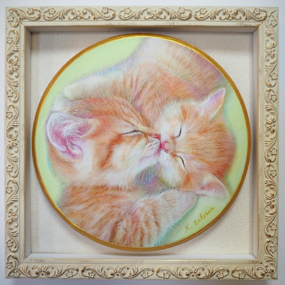 世界最古の絵画技法、フレスコ画で描いたネコが美しい…人気作家の作品