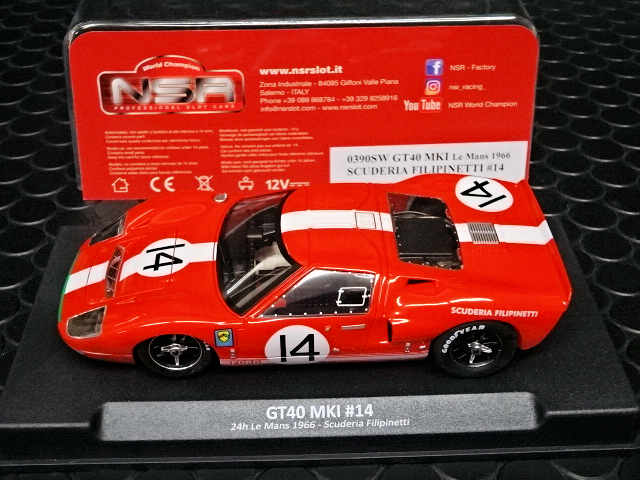NSR 1/32 ｽﾛｯﾄｶｰ NSR-0390SW◇ Ford GT40 Mk1 Scuderia Filipinetti