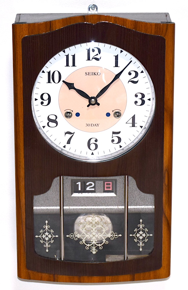 SEIKO 箱型柱時計 30DAY カレンダー付 外装リメイク品 昭和40年頃