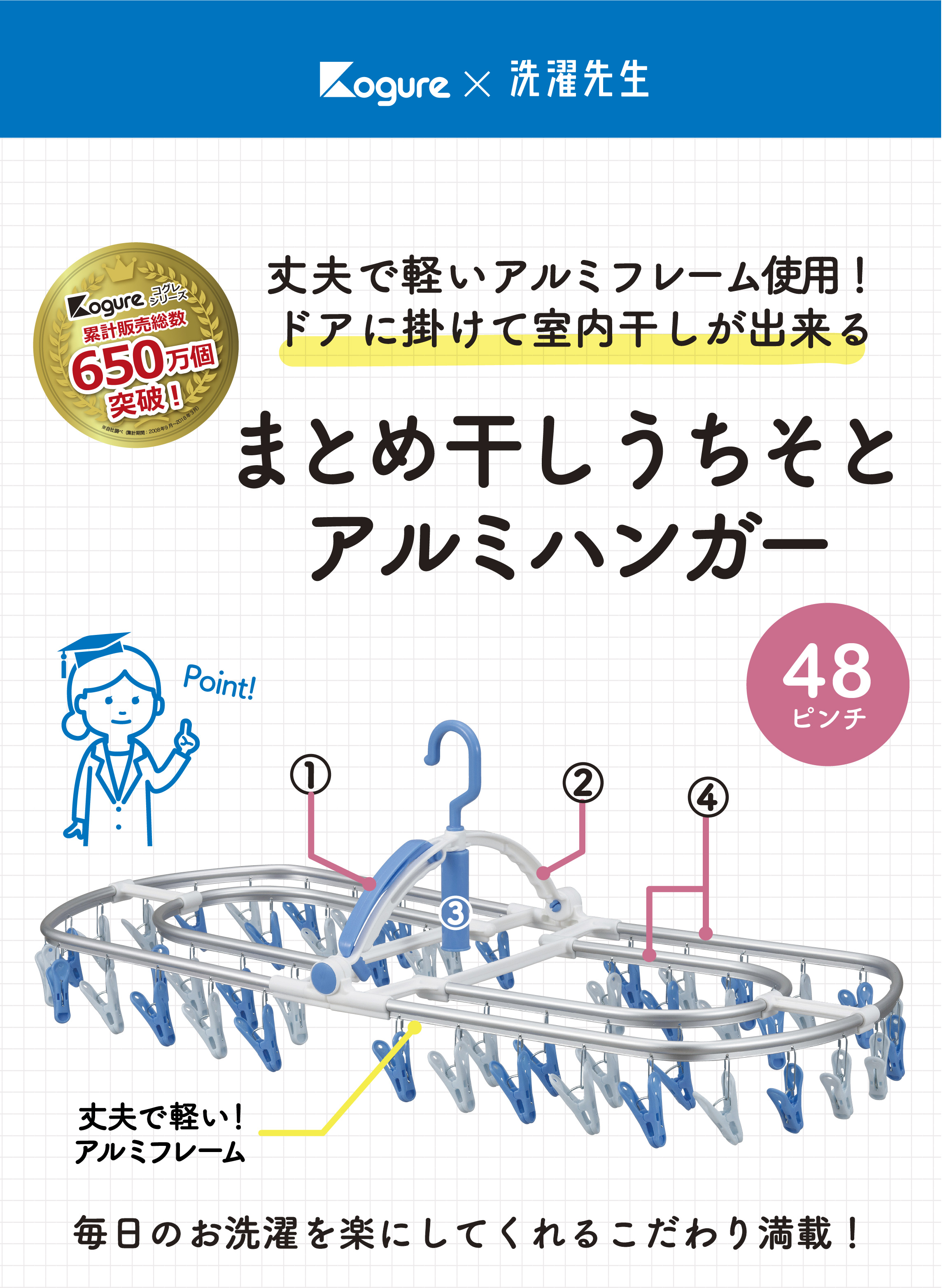 まとめ干しうちそとアルミハンガー48P – 株式会社シービージャパン CB