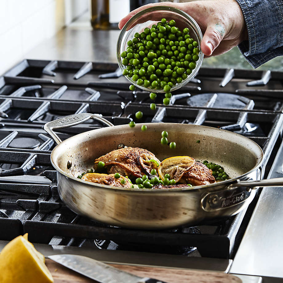 All-Clad D3 Stainless Steel 3-Qt. Saute Pan with Lid + Reviews