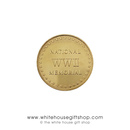 WWII challenge coin in display case, made exclusively for the