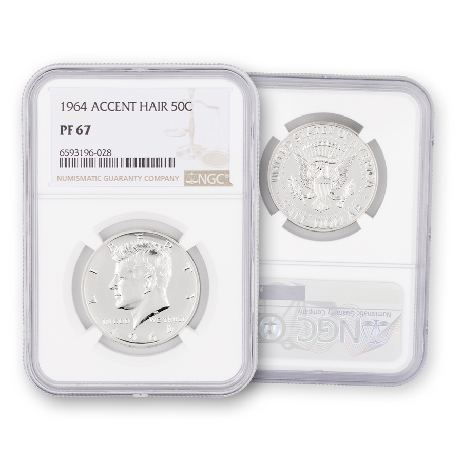 1964 Kennedy Half Dollar-Accented Hair-Proof-NGC 67