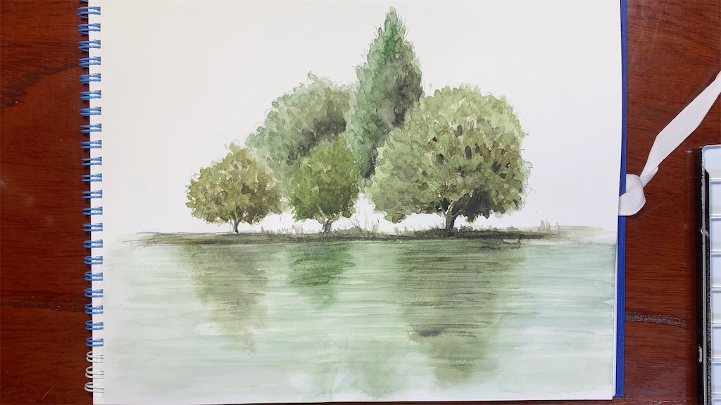 保存版】水彩画での水面の描き方。〜縦と横で描く初心者でも簡単な方法