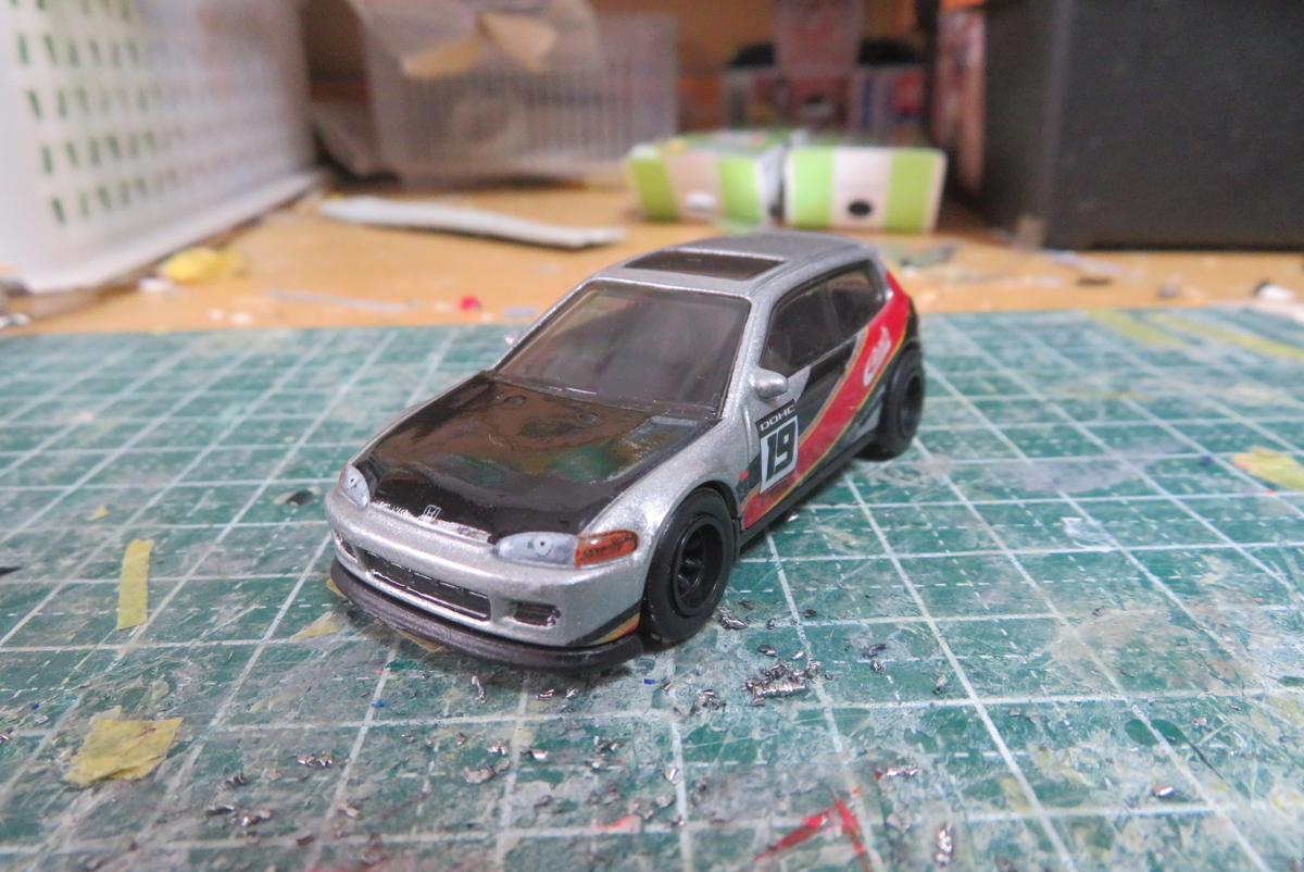 改造ホットウィール》 ホンダ・シビックSIR-Ⅱ EG6 庄司慎吾仕様を作る