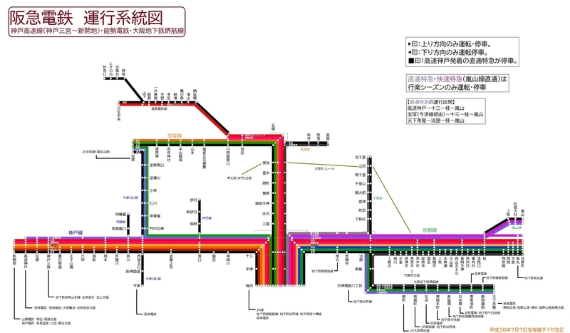 阪急電鉄 運行系統図(宝塚線ダイヤ改正) - 新つなぐ☆ひろがる