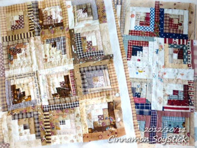 パッチワーク正統派ログキャビン 追記 - プレインフッキーズのパッチ