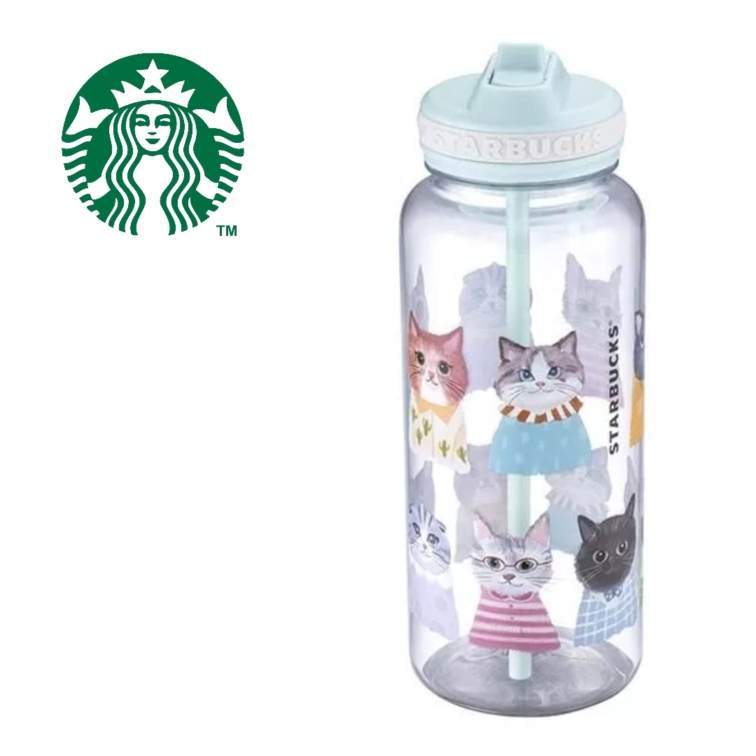 台湾スタバ□キャットシリーズ猫32ozウォーターボトルタンブラー