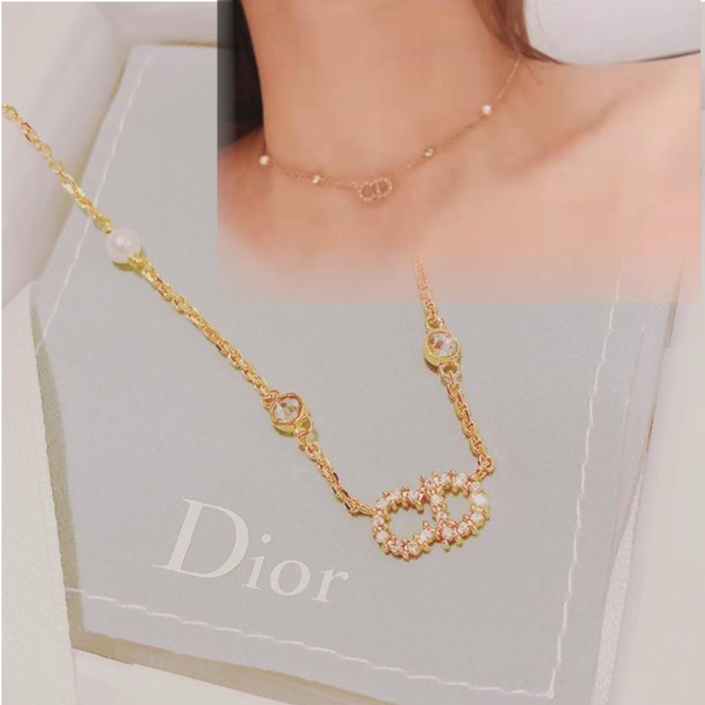 ギフト! ☆DIOR☆ ネックレス メタル・レジンビーズ・クリスタル (Dior