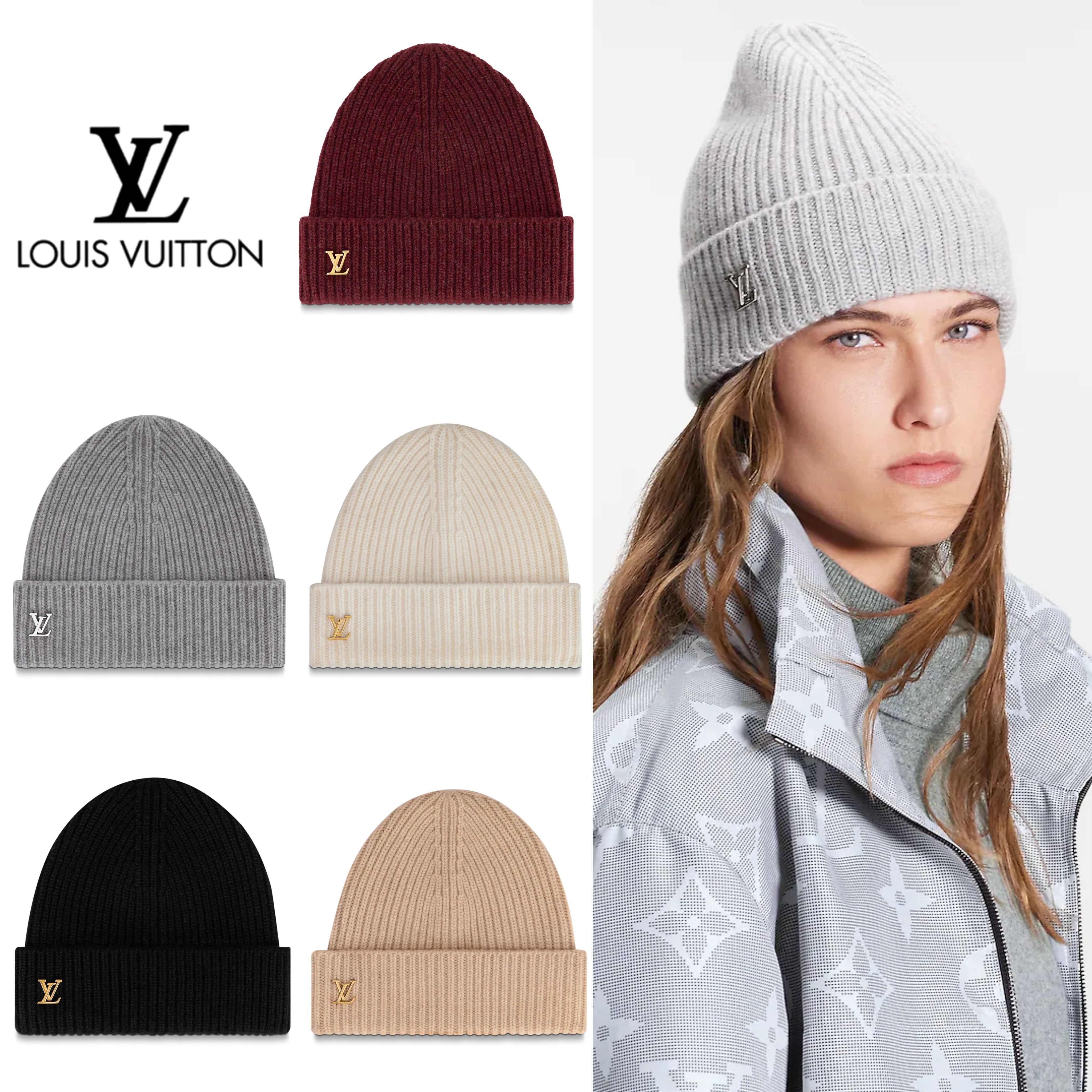 2023SS☆すぐ届く！【LV ルイヴィトン】 ニット帽 ロゴ 関税込 (Louis