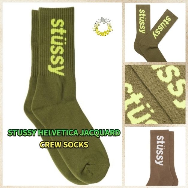 ☆2024SS☆STUSSY HELVETICA JACQUARD CREW SOCKS (STUSSY/靴下