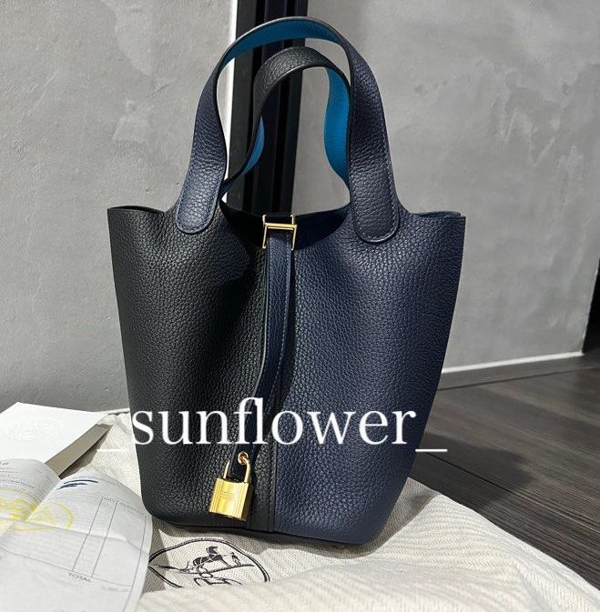 エルメス ピコタンPM カザック ノワール×ブルーニュイ (HERMES