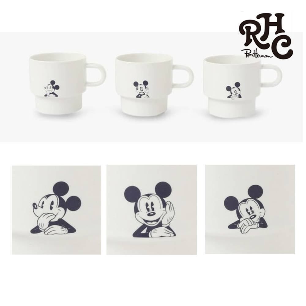 送料無料 ロンハーマン☆RHC Mickey スタッキングMug 3個セット (Ron