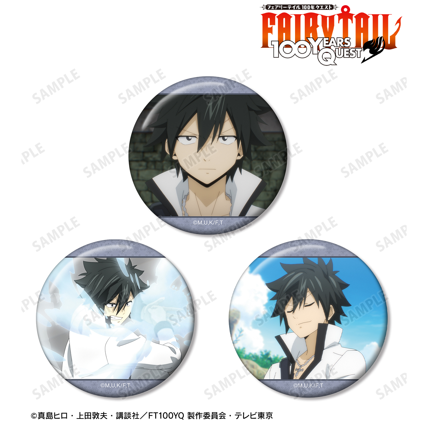 FAIRY TAIL 100年クエスト_グレイ・フルバスター 場面写缶バッジ3個