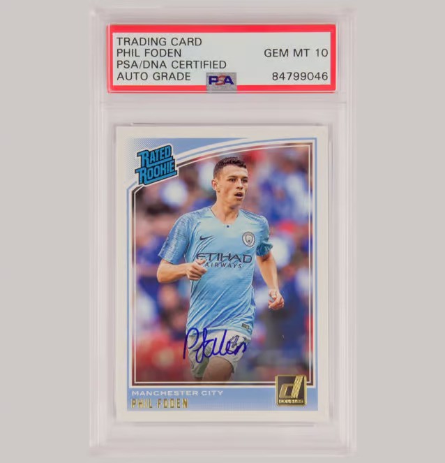 Phil Foden's Manchester City Signed 2018 Panini Card - CharityStars