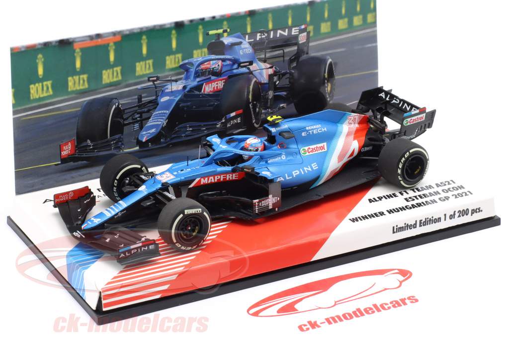 Minichamps 1:43 Esteban Ocon Alpine A521 #31 Winner Hungarian GP