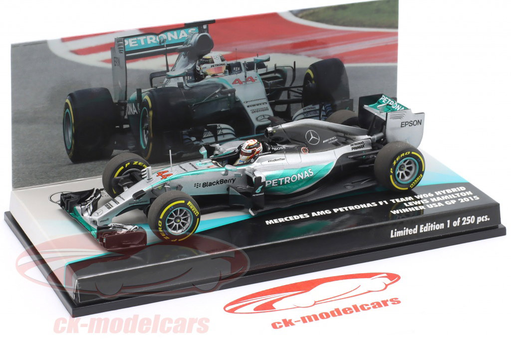 Minichamps 1:43 L. Hamilton Mercedes F1 W06 #44 Winner USA GP