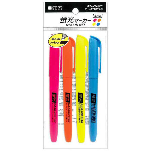 レモン 蛍光マーカー 4色入りセット×10パック 887053x10 SET 1箱