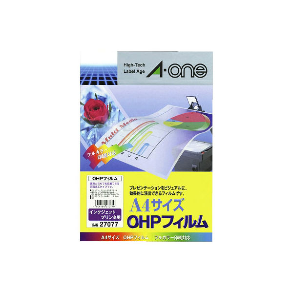 エーワン（A-one）OHPフィルム インクジェット シール ステッカー A4