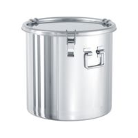 エムテートリマツ 18-8二重汁食缶 クリップ無 ツル取手 6L 012313006 1