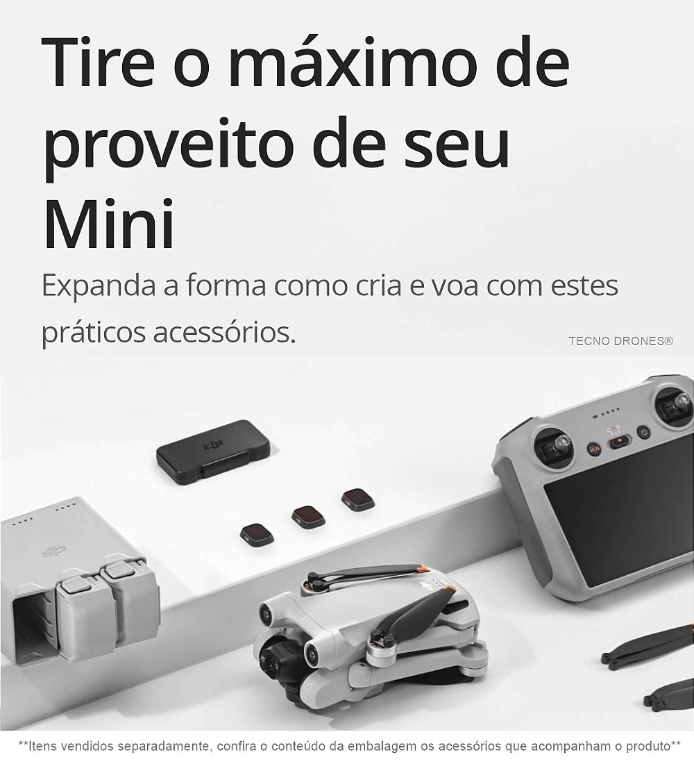 Drone Dji Mini 3 Pro - DJI RC - Tecno Drones - A Mais Completa