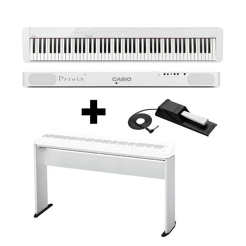 KIT Piano Digital Privia PX-S1000 WE + Móvel + Pedal Sustain