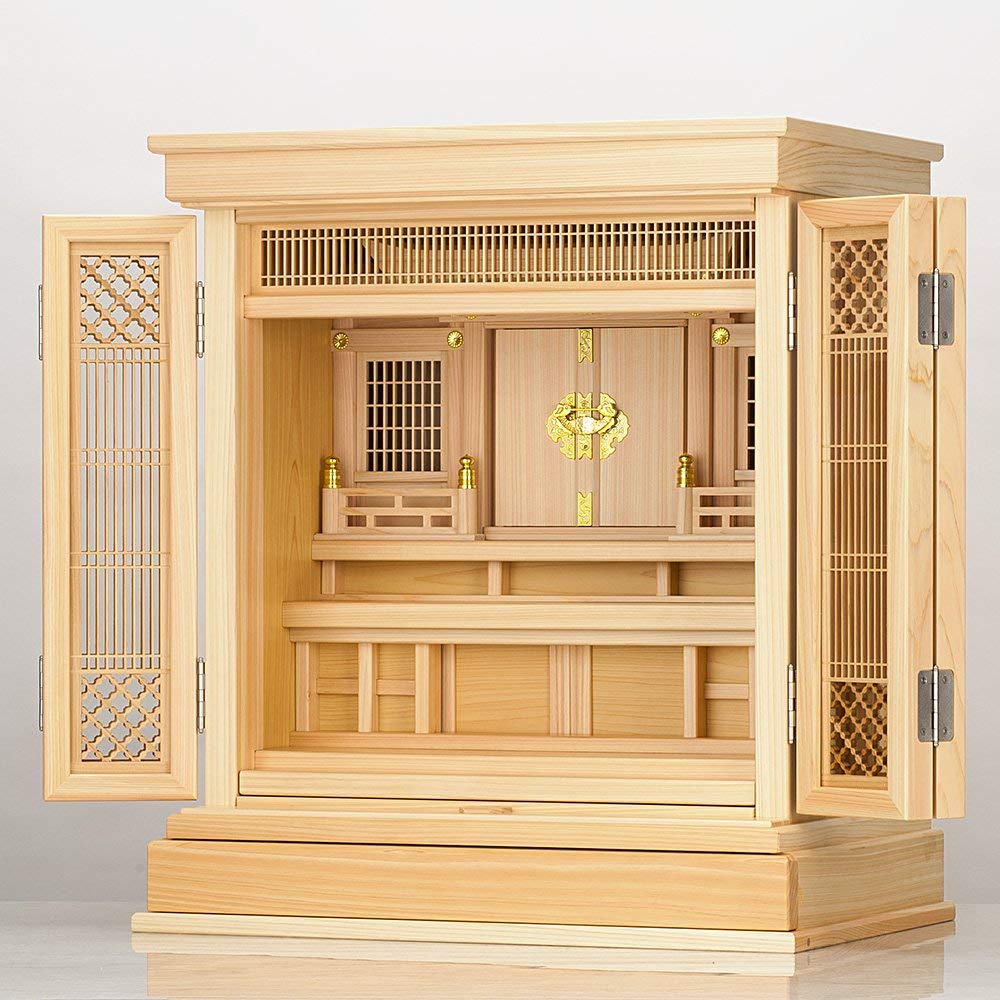 祖霊舎(神徒壇) 上置型20号(杜印) 神具セット付き-滝田商店