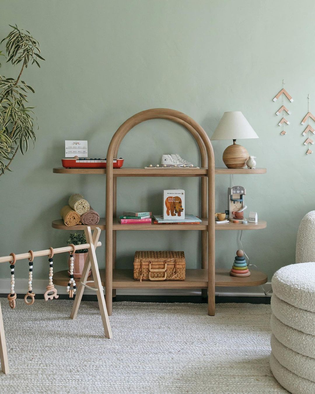 Snoozer Cream Boucle Nursery Swivel Glider and Storage Ottoman by