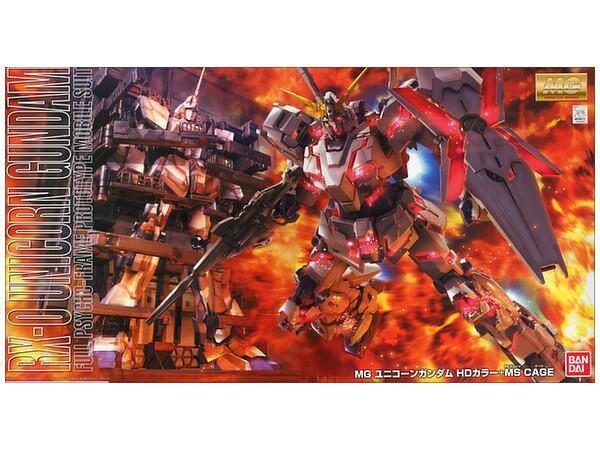MG 1/100 Unicorn Gundam HD Color + MS Cage - Gunpla San