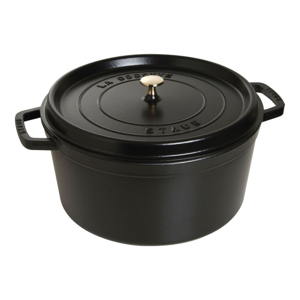 Staub Round Cocotte/Dutch Oven 13.25qt - Black Matte | Everything